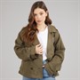 L'amore Couture Womens Olo Raglan Trench Jacket Khaki