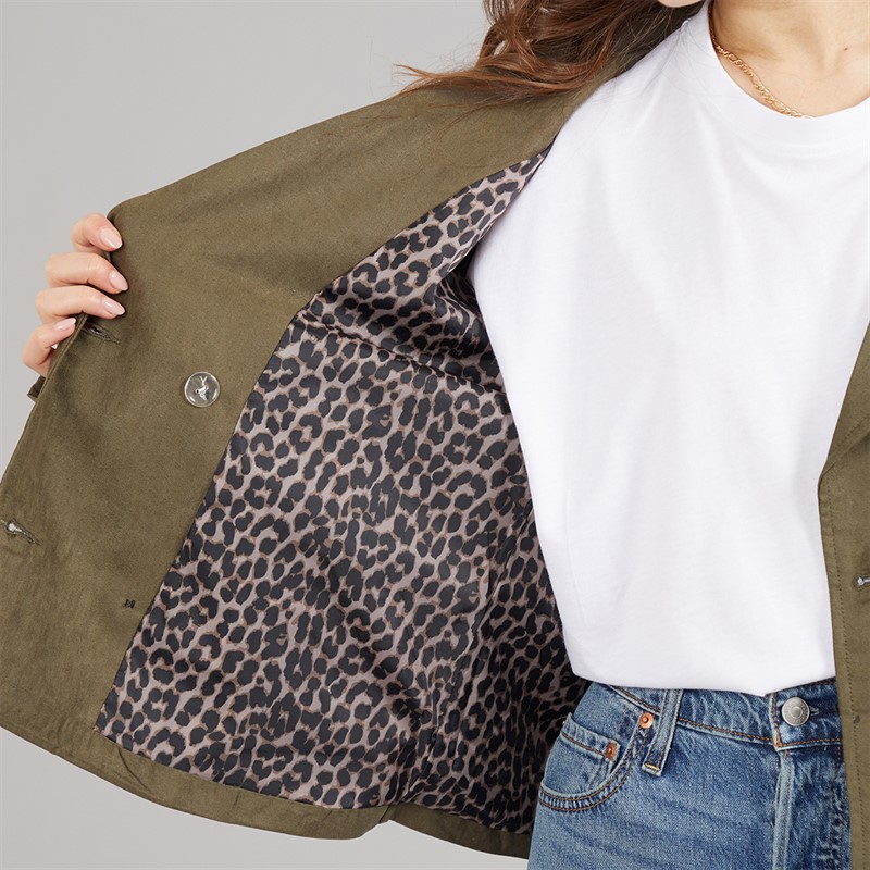 L'amore Couture Womens Olo Raglan Trench Jacket Khaki