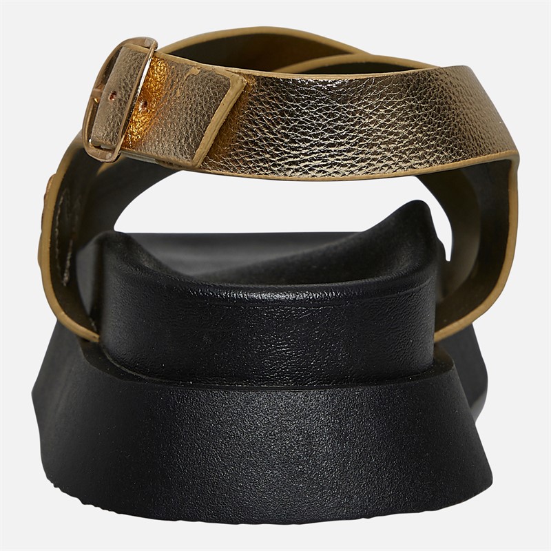 L'amore Couture Womens Adira Cross Strap Sandals Gold