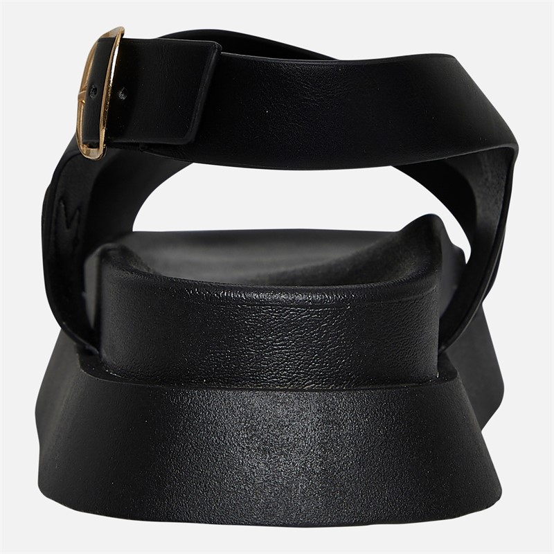 L'amore Couture Womens Adira Cross Strap Sandals Black