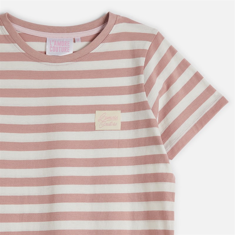 L'amore Couture Womens Alexa Three Pack T-Shirts Nude/Stripe/Khaki