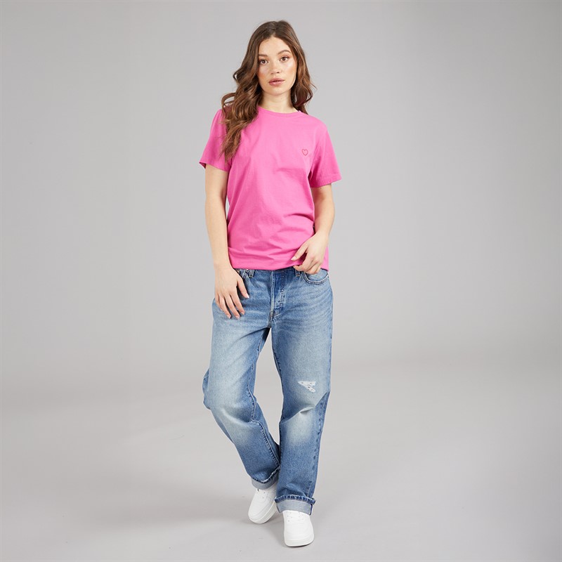 L'amore Couture Womens Malmo Three Pack T-Shirts Burgundy/Leopard/Hot Pink - Red Heart Outline