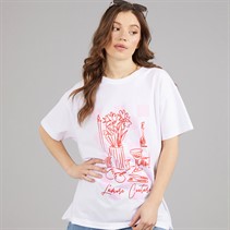 L'amore Couture Womens Tronchetto Print T-Shirt White