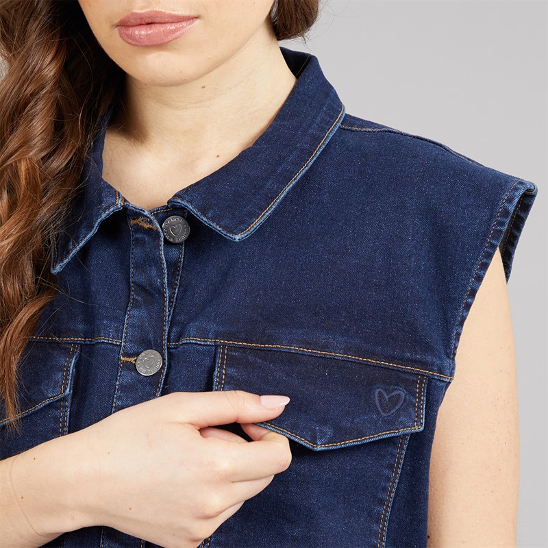 L'amore Couture Womens Mazarron Denim Dress Blue