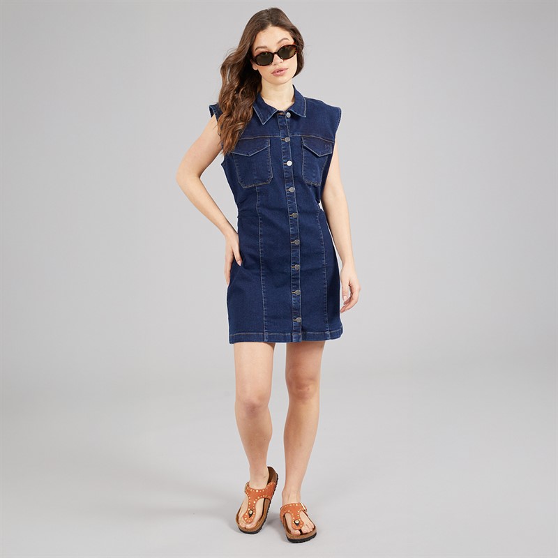L'amore Couture Womens Mazarron Denim Dress Blue