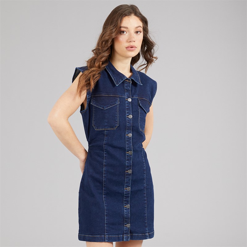 L'amore Couture Womens Mazarron Denim Dress Blue