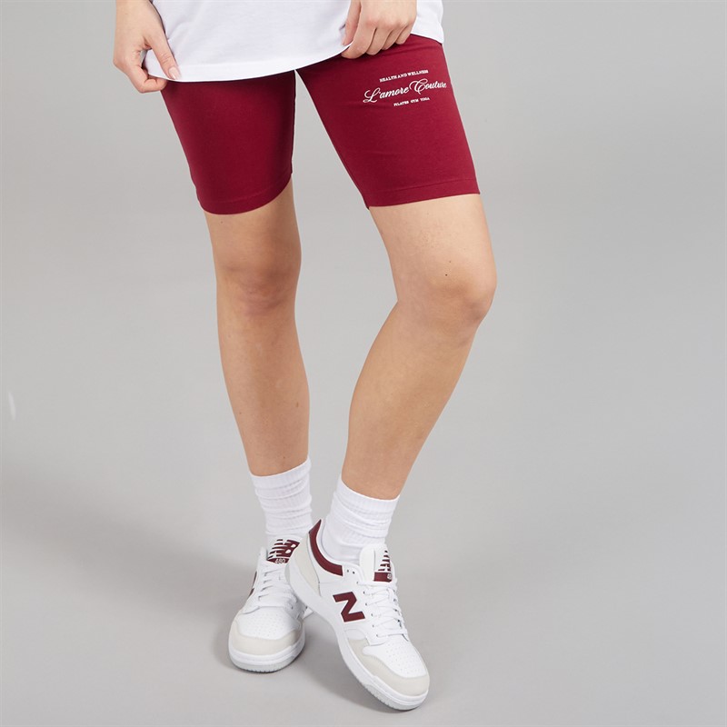 L'amore Couture Womens Saba Cycling Shorts Burgundy