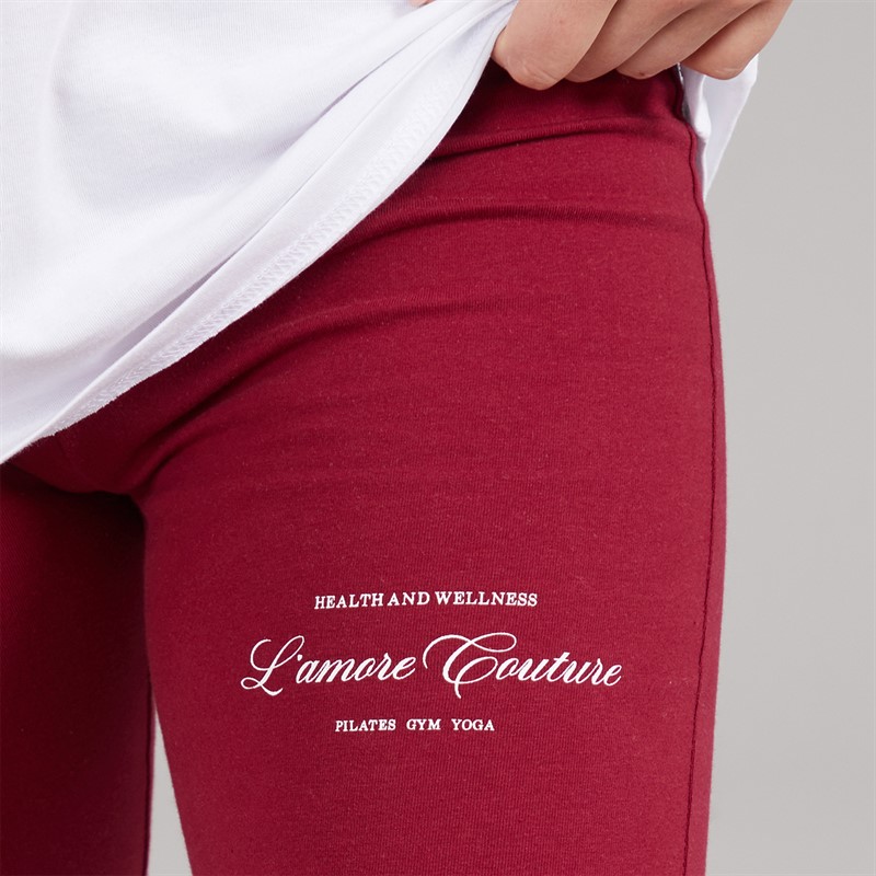 L'amore Couture Womens Saba Cycling Shorts Burgundy