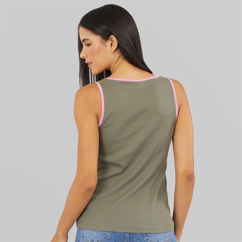 L'amore Couture Womens Chesca Three Pack Vests Khaki/Stripe/Black