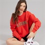L'amore Couture Womens Martana Print Sweatshirt Red