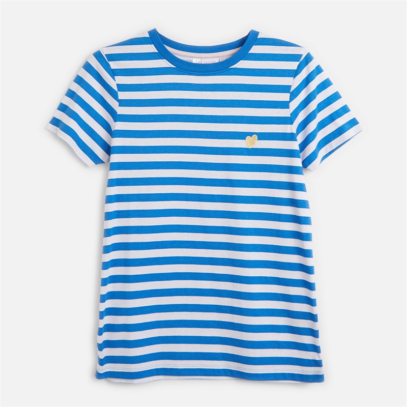 L'amore Couture Womens Ava Three Pack T-Shirts Lemon/Stripe/White-Heart Embroidery