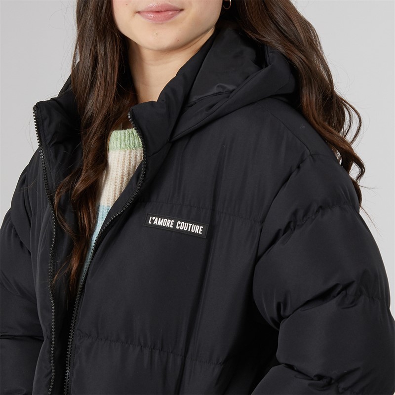 L'amore Couture Girls Rhode Island Short Puffer Black