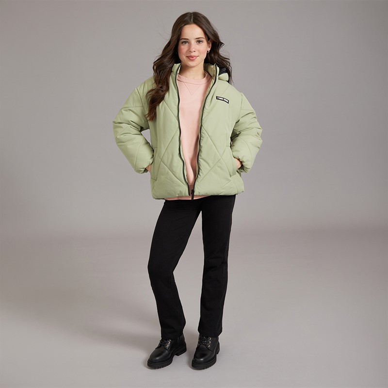 L'amore Couture Girls Franklin Short Puffer Coat Khaki