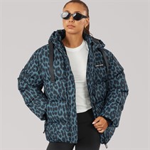 L'amore Couture Womens Bryony Short Puffer Jacket Stone Blue