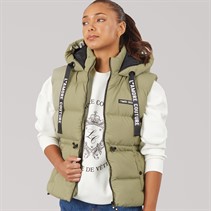 L'amore Couture Womens Starling Short Gilet Khaki