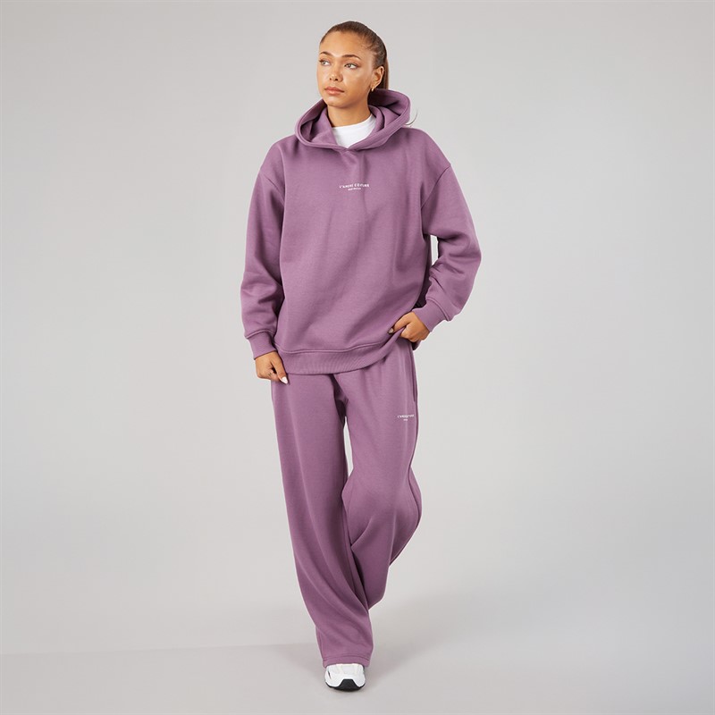 L'amore Couture Womens Novalie Wide Leg Joggers Grape