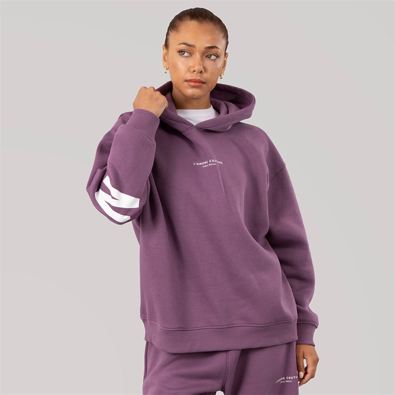 L'amore Couture Womens Nerida Hoodie Grape