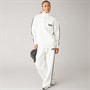 L'amore Couture Womens Sport Quarter Zip Sweatshirt And Wide Leg Joggers Tracksuit Oatmeal Marl