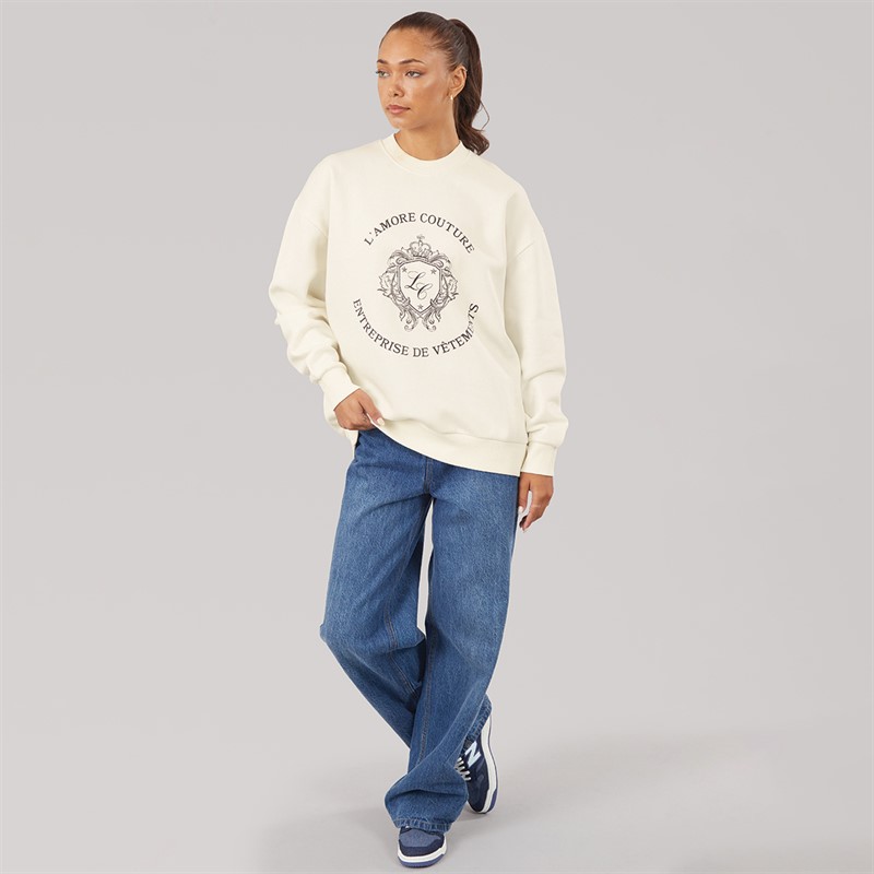 L'amore Couture Womens Genevra Sweatshirt Cream