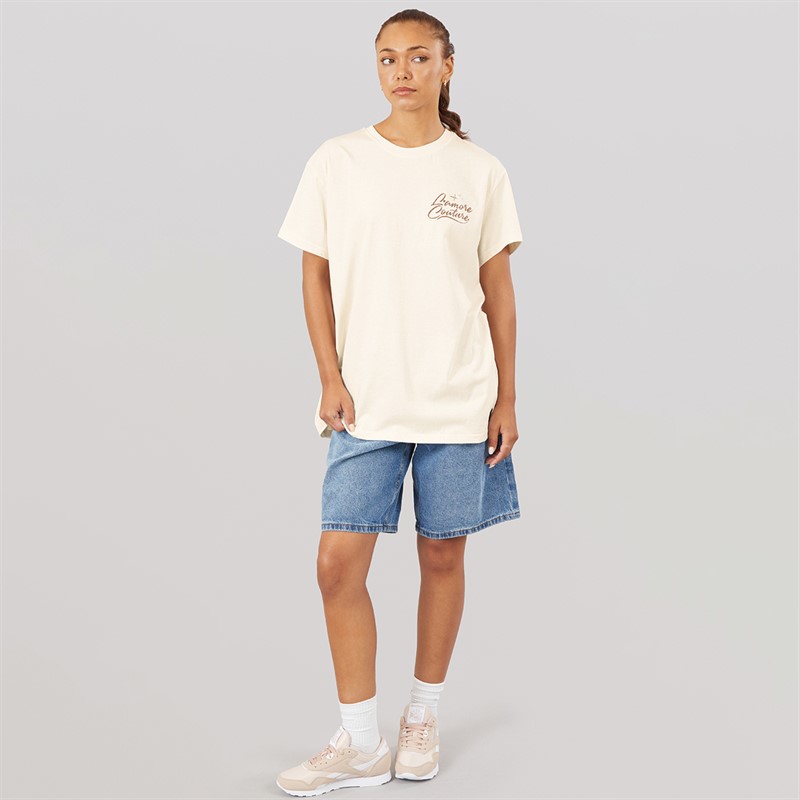 L'amore Couture Womens Marlow Oversized T-Shirt Cream