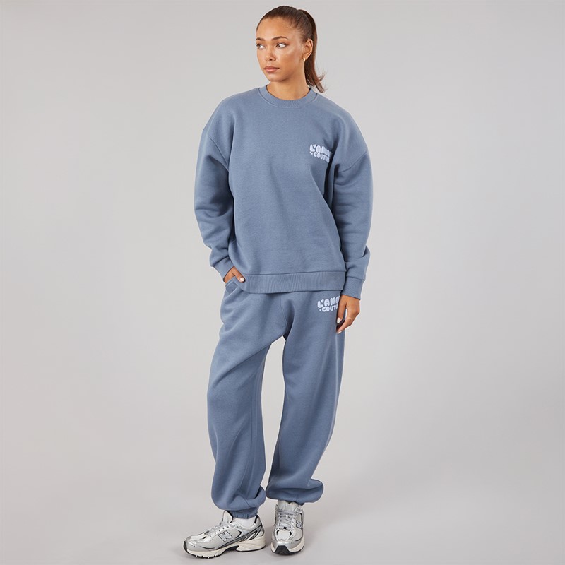 L'amore Couture Womens Breia Sweatshirt And Joggers Tracksuit Stone Blue