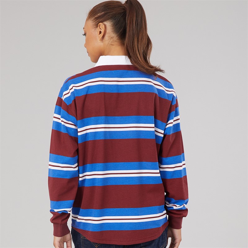L'amore Couture Womens Palomas Rugby Shirt Burgundy