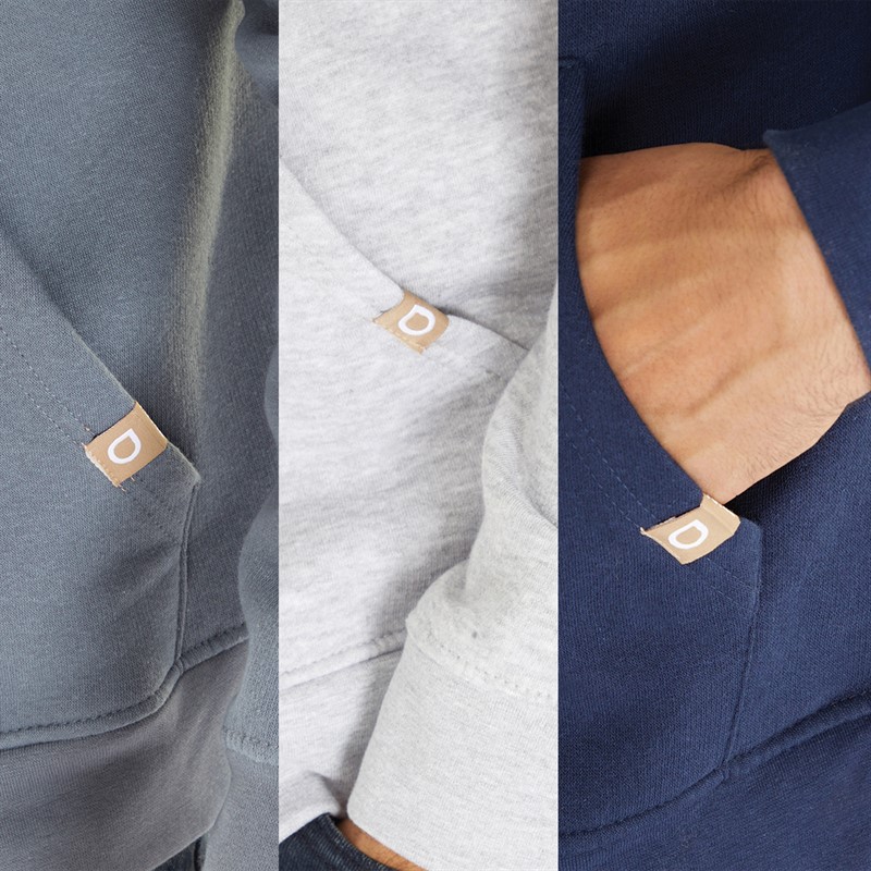 JUICE Mens Garret FZ Three Pack Hoodies Navy/Grey Marl/ Dark Grey