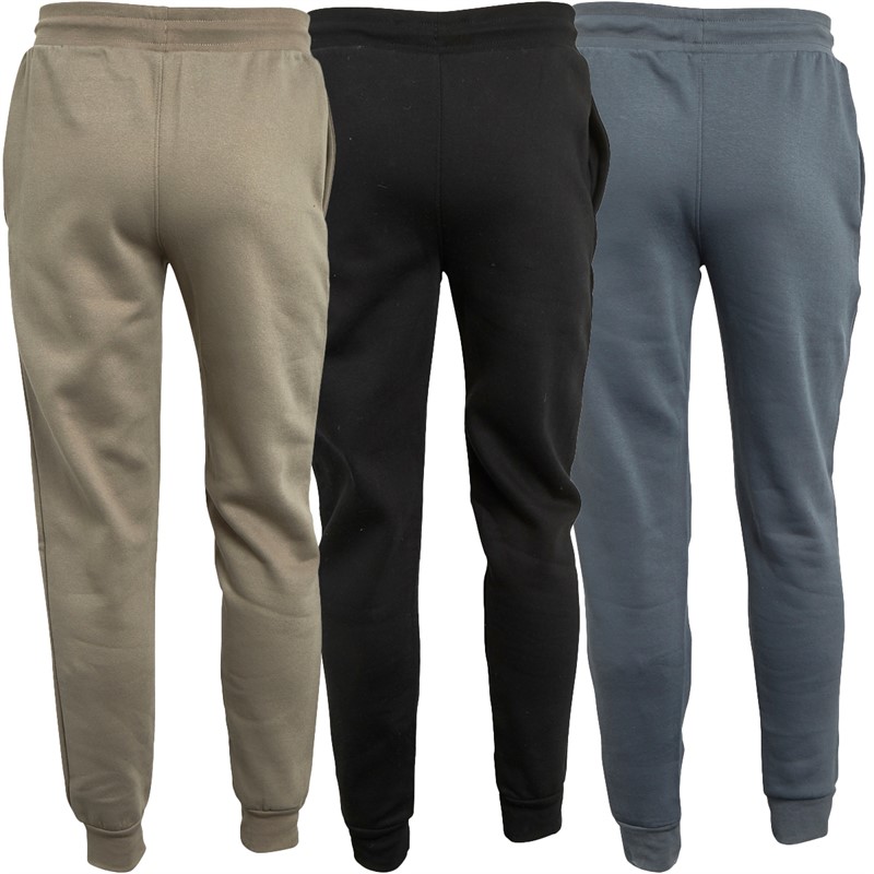 JUICE Mens Mellcore Three Pack Joggers Black/Dark Grey/Stone