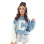 Couture Club Dame Couture Varsity Spliced Trøjer Blå
