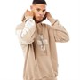 Couture Club Mens Band Logo Regular Hoodie Beige