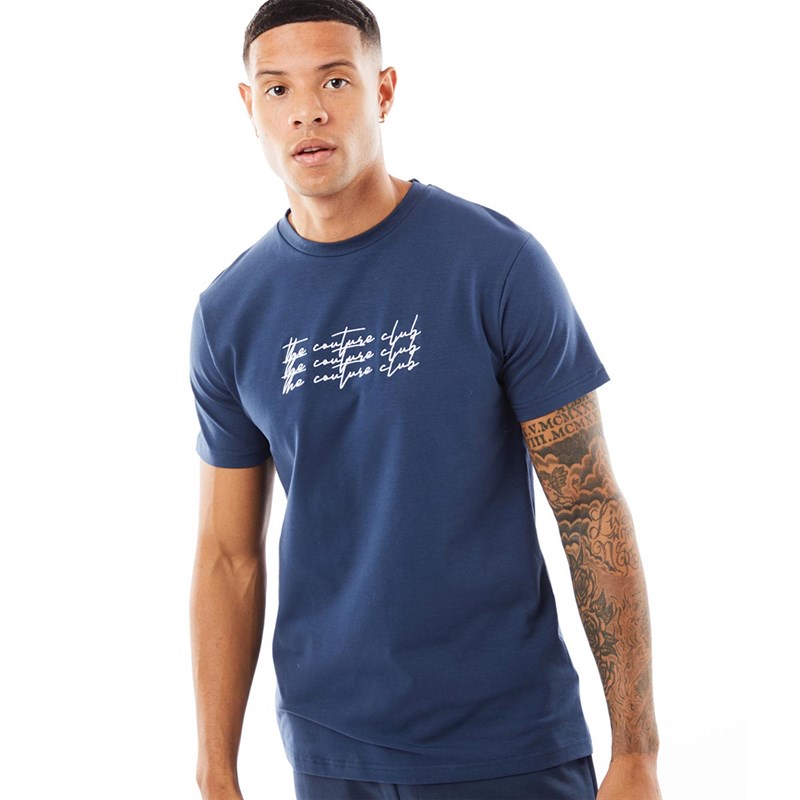 Couture Club Mens Essentials Signature Slim T-Shirt Navy