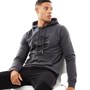 Couture Club Mens Signature Foil Print Slim Hoodie Charcoal