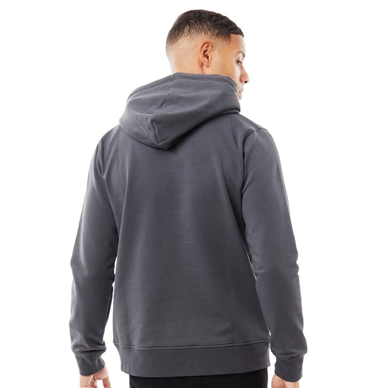 Couture Club Mens Signature Foil Print Slim Hoodie Charcoal
