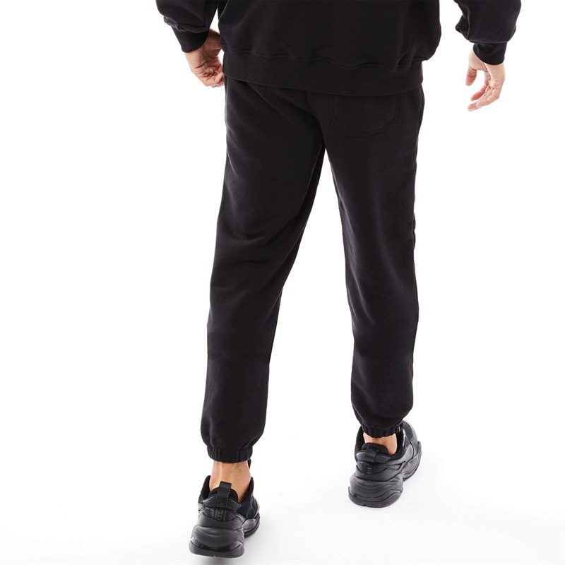 Couture Club Mens Leather Applique Regular Joggers Black