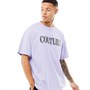 Couture Club Mens Leather Applique Regular T-Shirt Purple