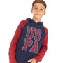 U.S. POLO ASSN. Boys Raglan Crew Knit Hoodie Navy Blazer