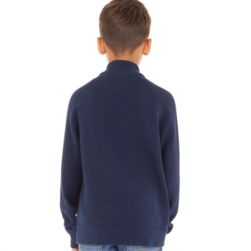 U.S. POLO ASSN. Boys 1/4 Zip DHM Knit Jumper Navy Blazer