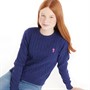 U.S. POLO ASSN. Girls Cable Knit Jumper Medieval Blue