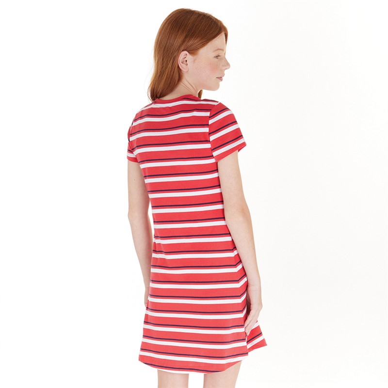 U.S. POLO ASSN. Girls Stripe Dress Watermelon