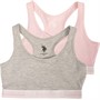 U.S. POLO ASSN. Girls Two Pack Crop Tops Pink