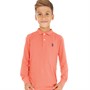 U.S. POLO ASSN. Boys Core Long Sleeve Pique Polo Spiced Coral