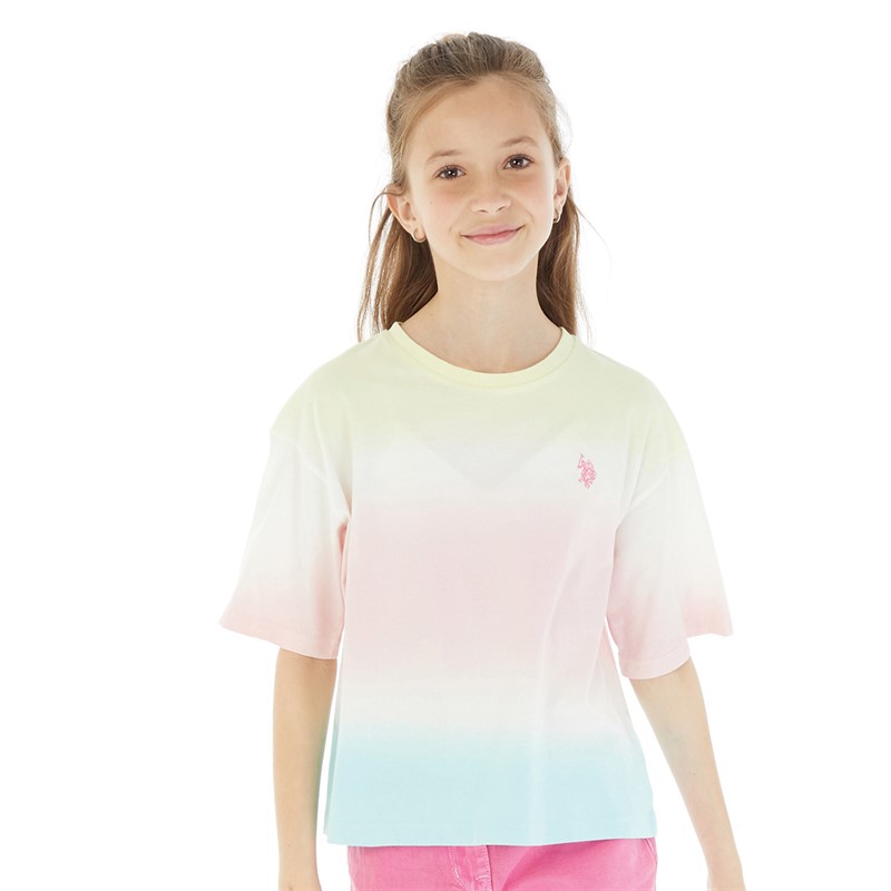 U.S. POLO ASSN. Girls Ombre T-Shirt Pink Cosmos