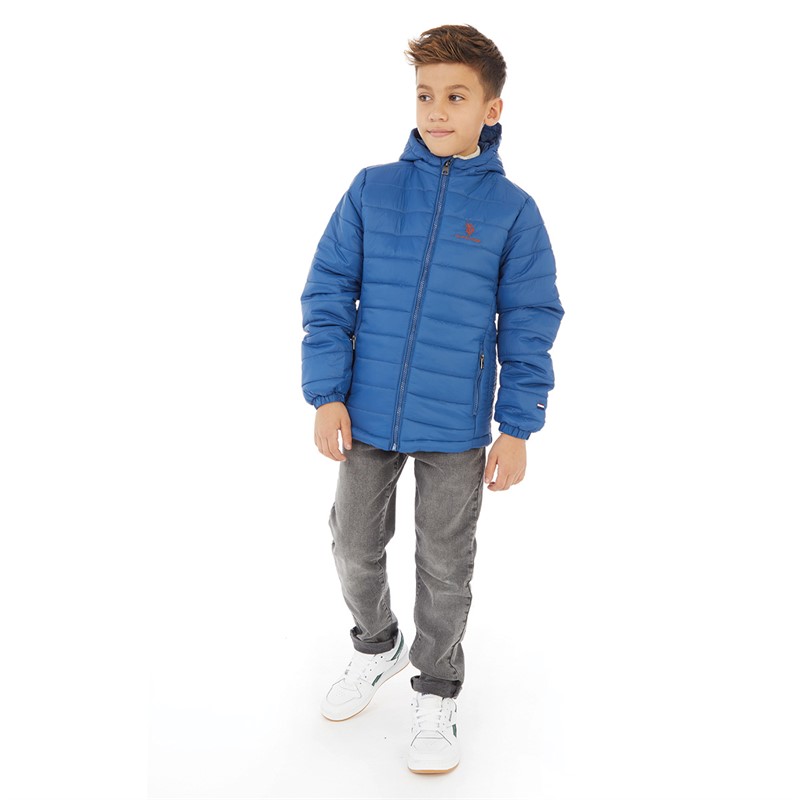 U.S. POLO ASSN. Boys USPA Hooded Quilted Jacket Set Sail