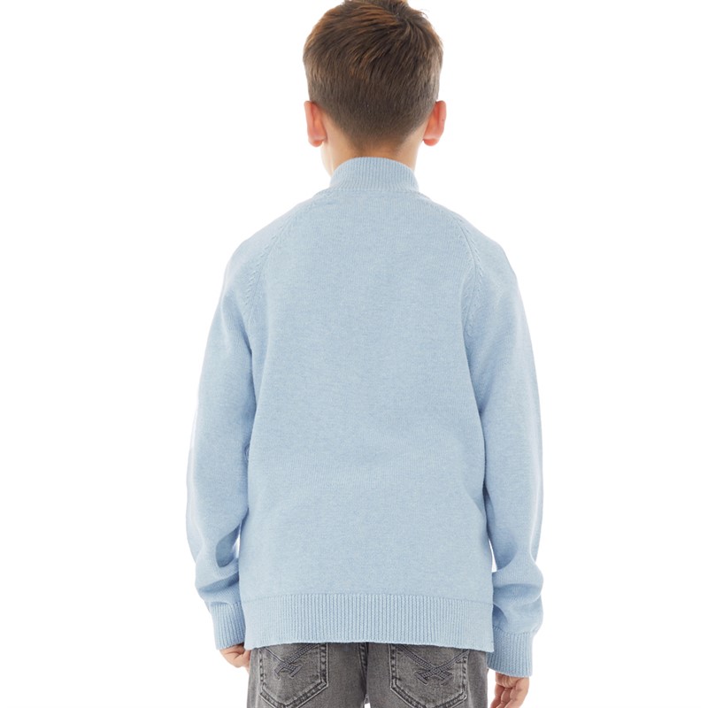 U.S. POLO ASSN. Boys 1/4 Zip Knit Jumper Parisian Blue Marl