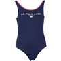U.S. POLO ASSN. Girls Sport Logo Swimsuit Medieval Blue