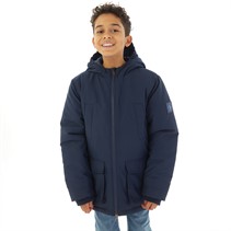 U.S. POLO ASSN. Parka Garçon avec fermeture éclair sur le devant, Bleu Marine