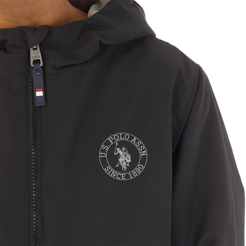 U.S. POLO ASSN. Boys Fleece Lined Windcheater Jacket Black