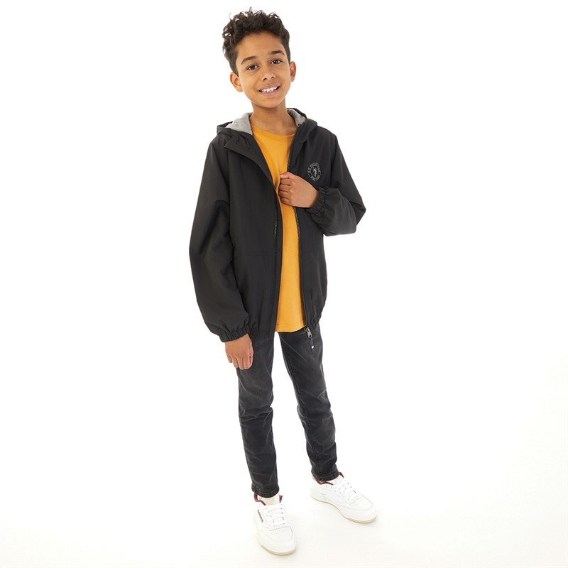 U.S. POLO ASSN. Boys Fleece Lined Windcheater Jacket Black