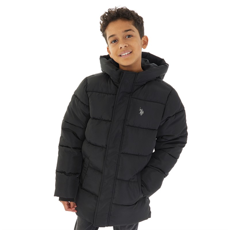 U.S. POLO ASSN. Boys Heavy Puffer Coat Black