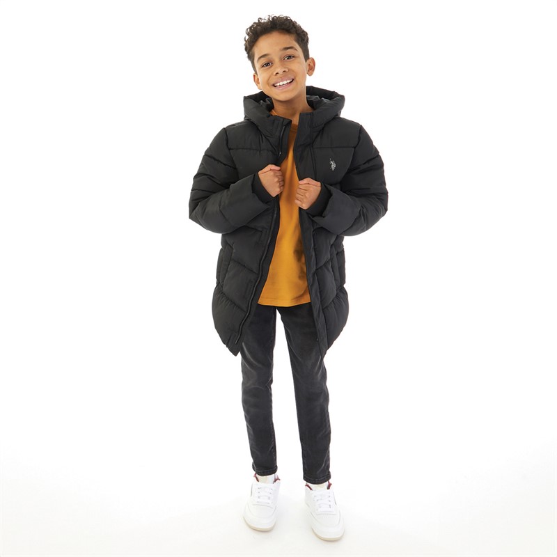 U.S. POLO ASSN. Boys Heavy Puffer Coat Black